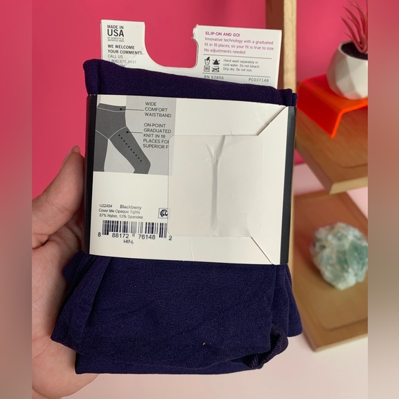 NWT Blackberry Women's 90D Cover Me Opaque Control Top Tights - Hue Studio - Picture 3 of 6